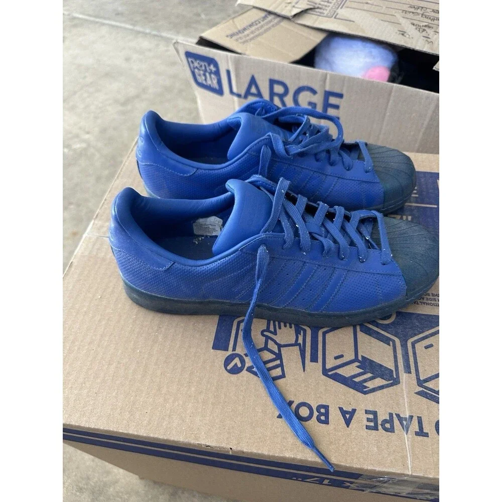 adidas Superstar Adicolor Men’s Low Top Lace Up Sneakers Blue S80327 2016